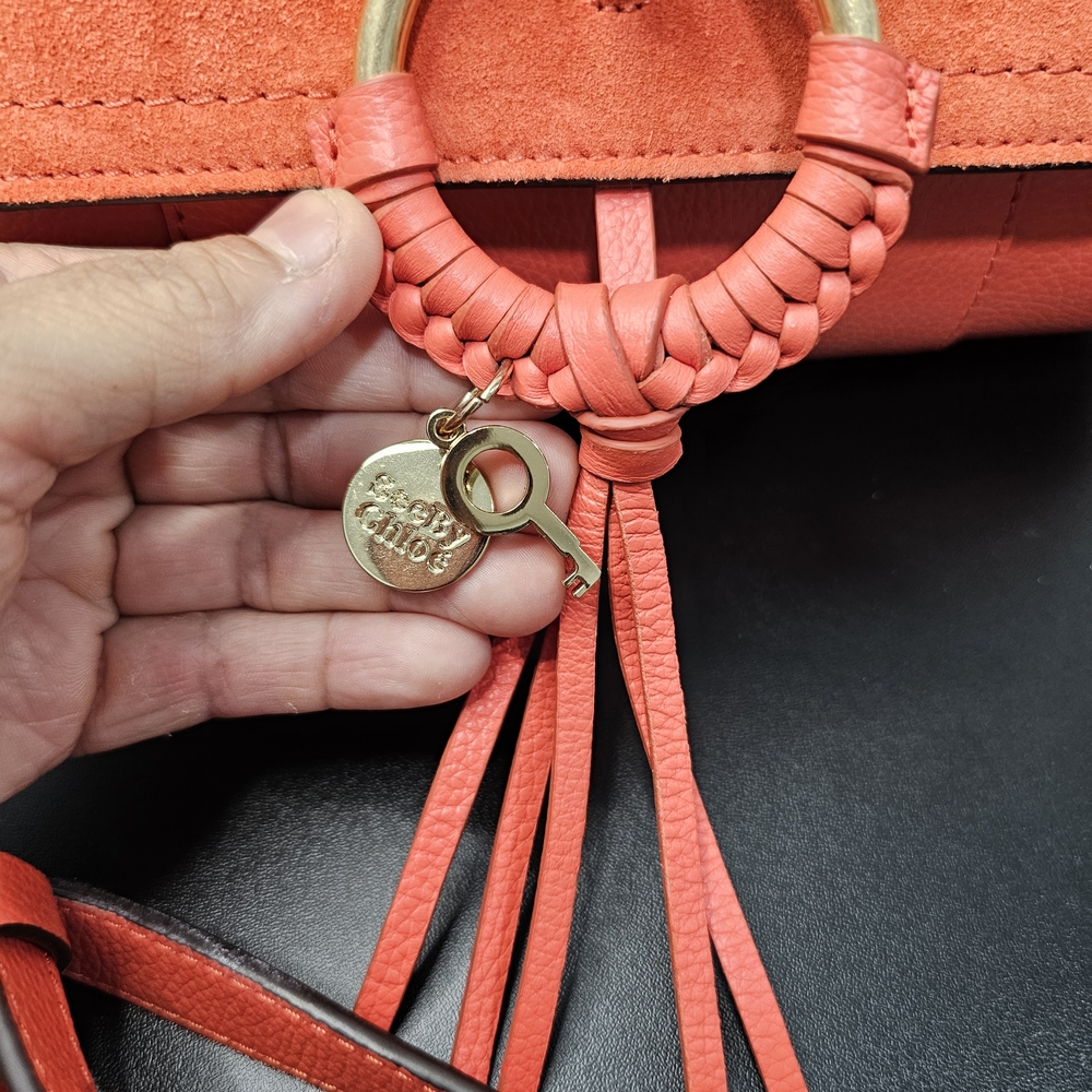 See By Chloe Coral Summer Satchel with Gold Hardware - Picture 15 of 17